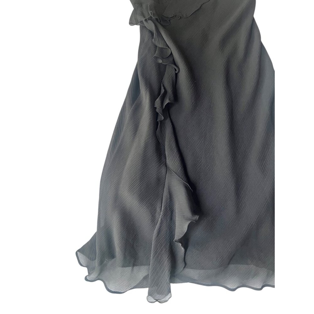 Banana Republic Womens Black Silk Chiffon Dress Size 4P - Picture 7 of 11